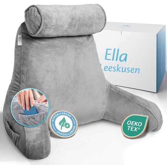 Ella leeskussen met nekrol – fluweel antraciet