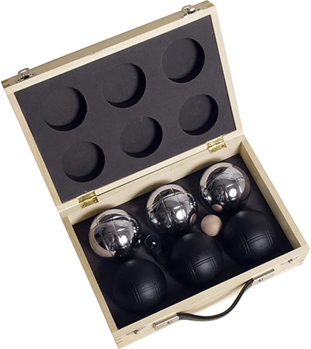 Jeu de boules set - Petanque ballen - Buiten spelen - Gepoedercoat metaal - 45 x 24 x 3.5 cm