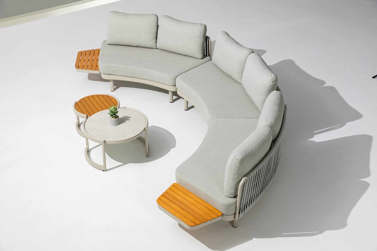 Loungeset Lounza Rond Warm Wit Hout - 4822