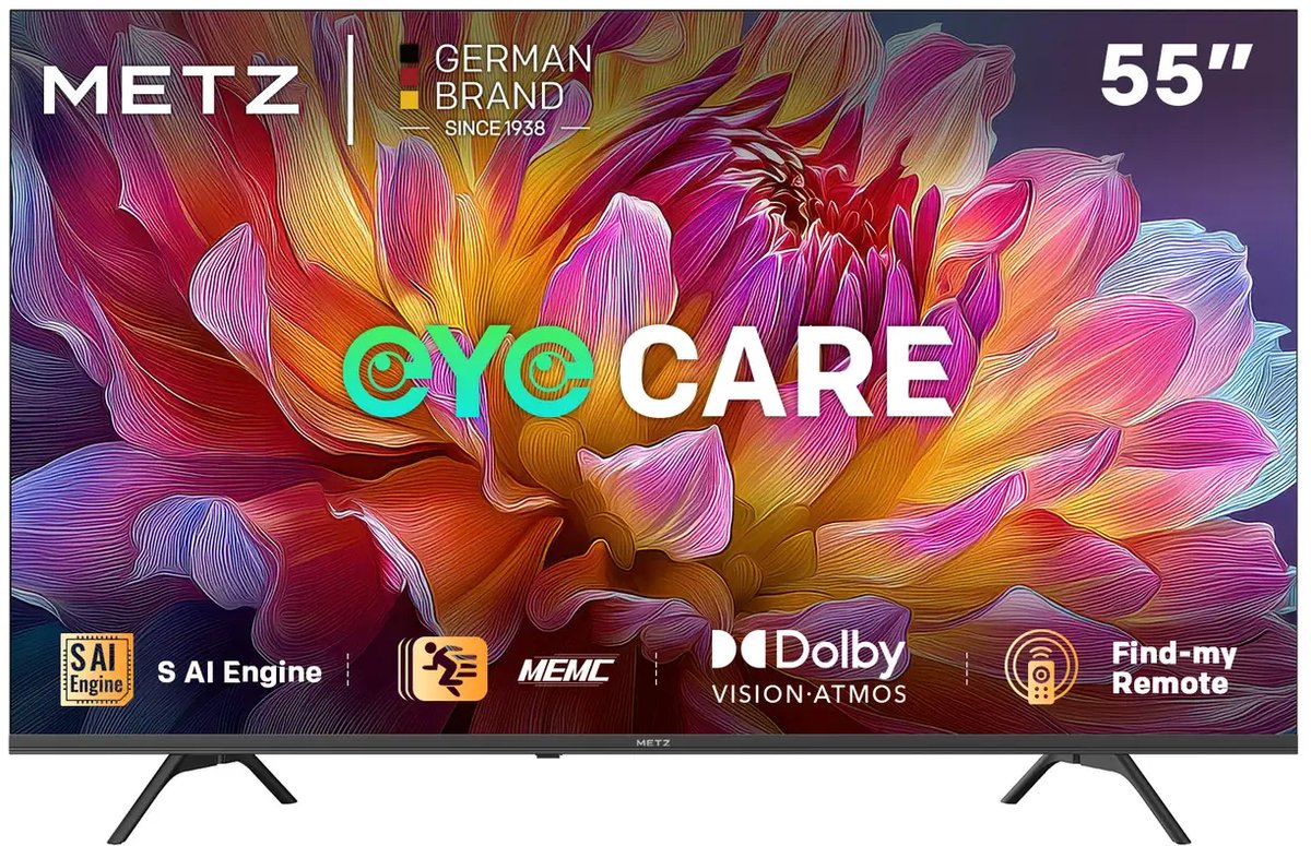 METZ 55MUF7000Z – 55 inch 4K Ultra HD Smart TV – Google TV – Dolby Vision & Dolby Audio – WiFi & Bluetooth – 55” Televisie