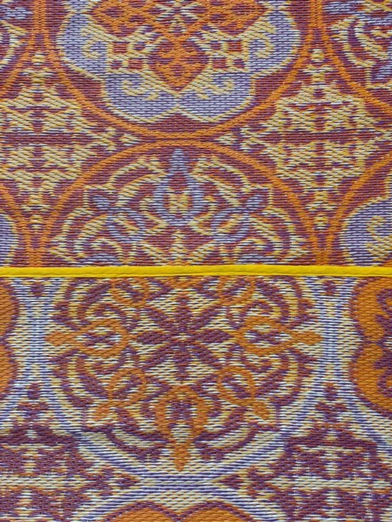 Buitenkleed 180 x 270 cm, Oranje/paars/crème