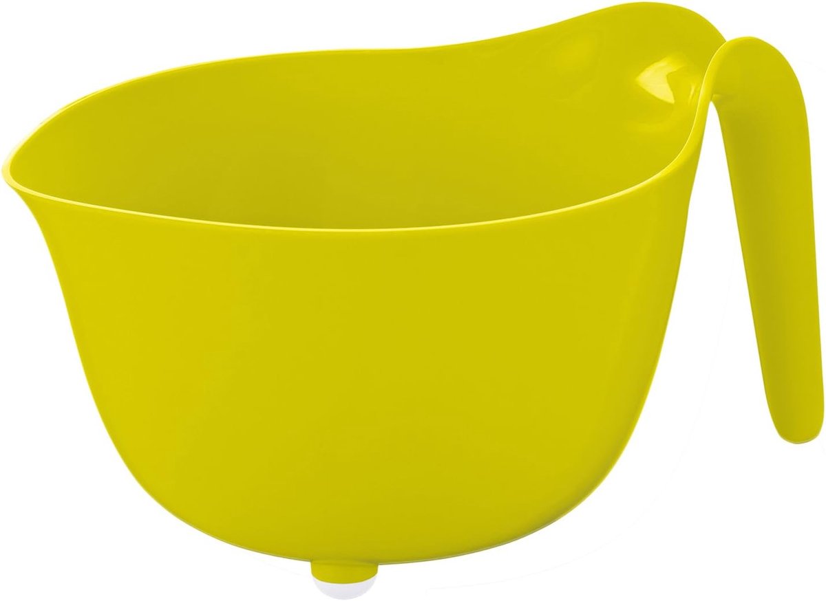 Mengkom met Handvat - Keuken Kom - Bakken en Mixen - Antislip Bodem - 2 Liter - Mosterdgeel