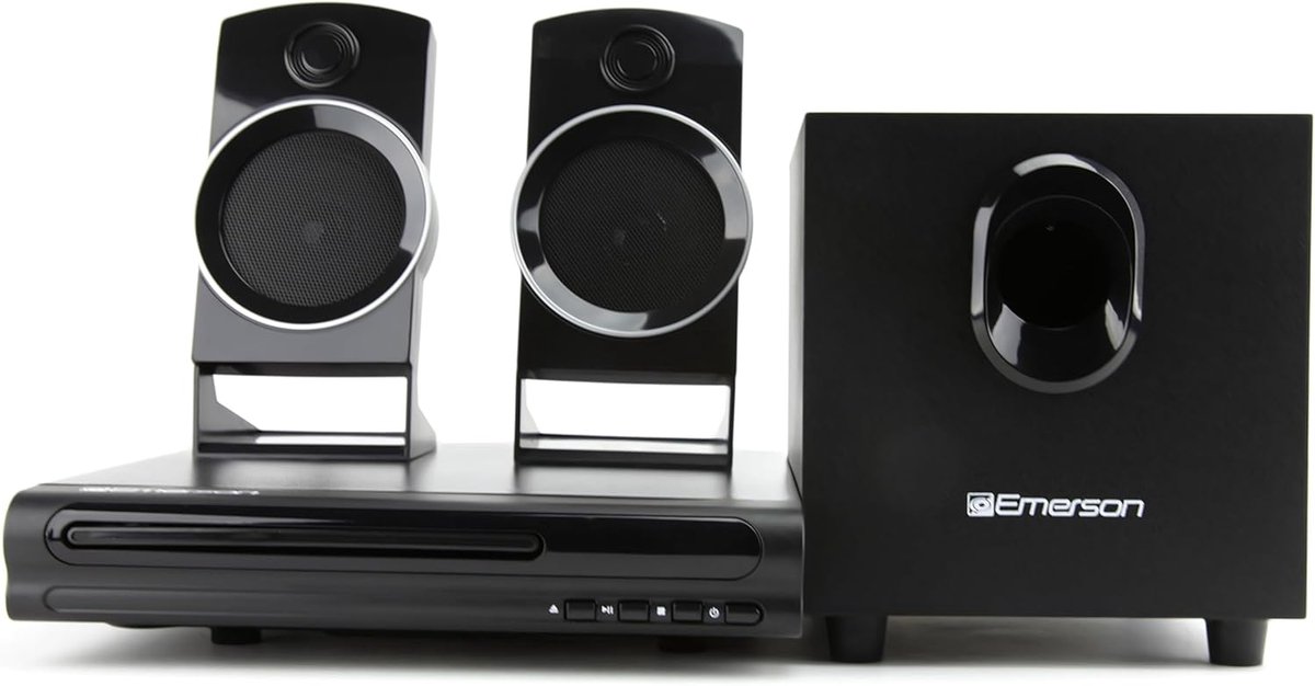 Home Cinema Systeem - Dvd Speler - Thuisbioscoop Ervaring - 2.1 Kanaals Geluid - 23cm Hoog - Zwart