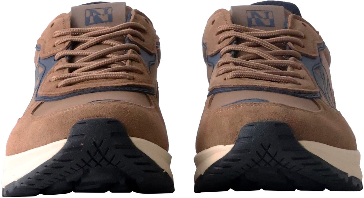 Lage leren sneakers Bruin