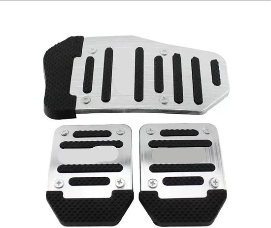 Auto Pedaalhoezen - Universele Set - Verbeterde Grip - Antislip Oppervlak - Automatische Transmissie - Zilver — afbeelding 5