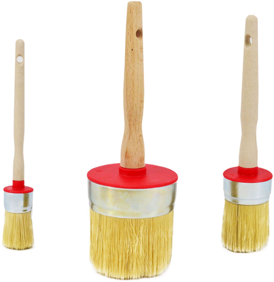 AWTools Serie - Ronde Borstel - 85mm - Ergonomische Handgreep - Natuurlijke Borstels