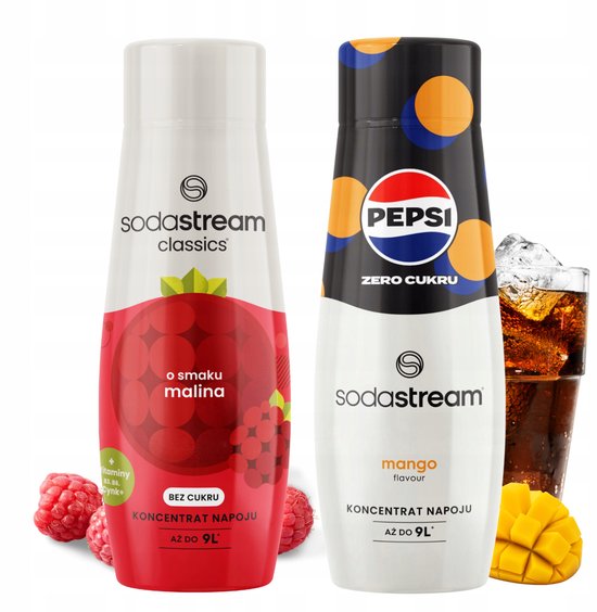 SodaStream - Syrop - Malina Zero - Pepsi Max Mango - Suikervrij