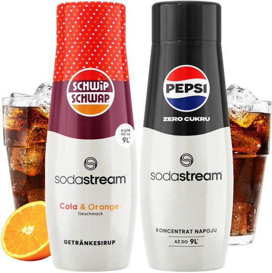 SodaStream Shwip Shwap + Pepsi Max - Limonadesiropen - Cola - Sinaasappel - Suikervrij