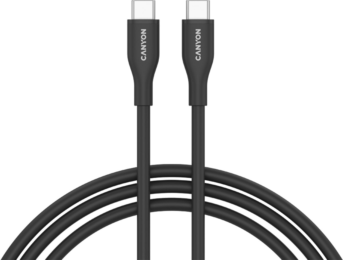 Canyon CC60SC10 Serie - USB-C naar USB-C Kabel - 60W - 1m - Zwart
