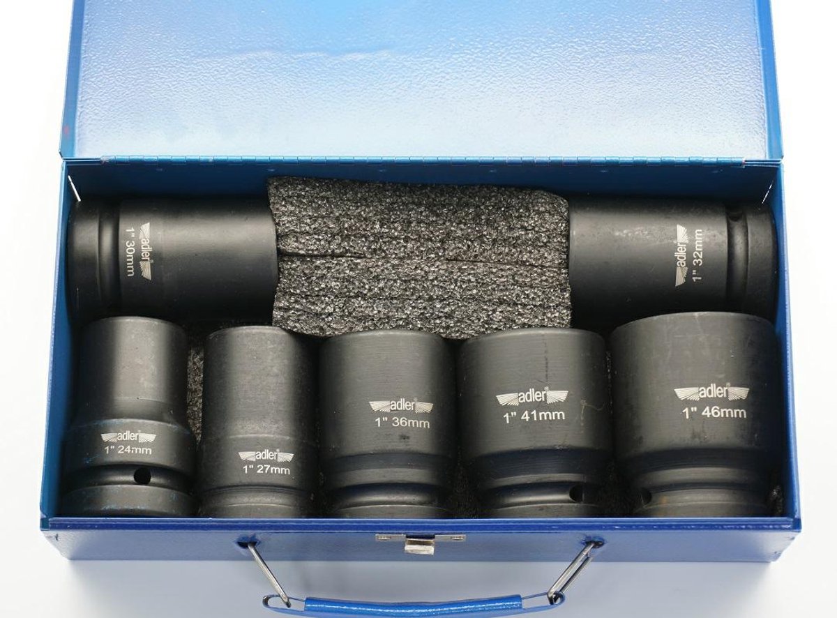 Adler AD-7D - Dopsleutelset - Lang - Udarowy - 1" 7stuks