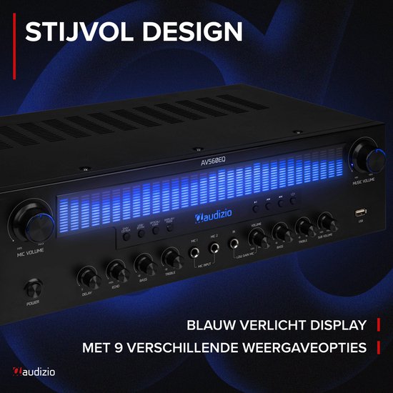 5.1 versterker - Audizio AV560EQ - Surround versterker met Bluetooth - Voor home cinema - 390W — afbeelding 2