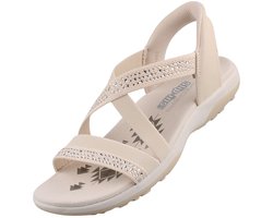 Skechers Slip-Ins Reggae Slim Summer Sparkle Damessandaal Beige