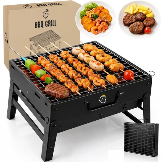 Twenty4seven® BBQ Grill - Tafel Barbecue & Houtskoolbarbecues - Mini Houtskool Smoker - Opvouwbaar & Ideaal voor Camping of Vakantie