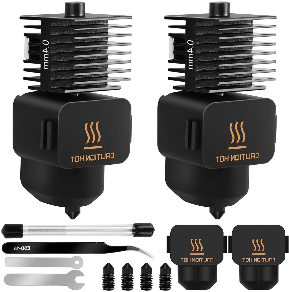 Printkop Kit - Hotend Vervanging - 3D Printen - Gehard Stalen Mondstuk - 0.4 mm