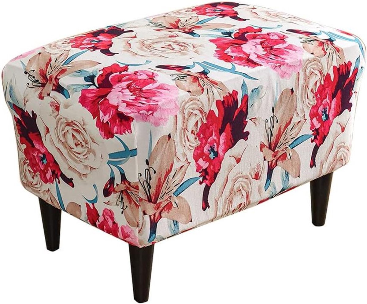 Wingback stoel slipcovers fauteuil covers Gedrukt wingback fauteuil cover Ottomaanse covers stretch rechthoek Voetkruk cover poef cover