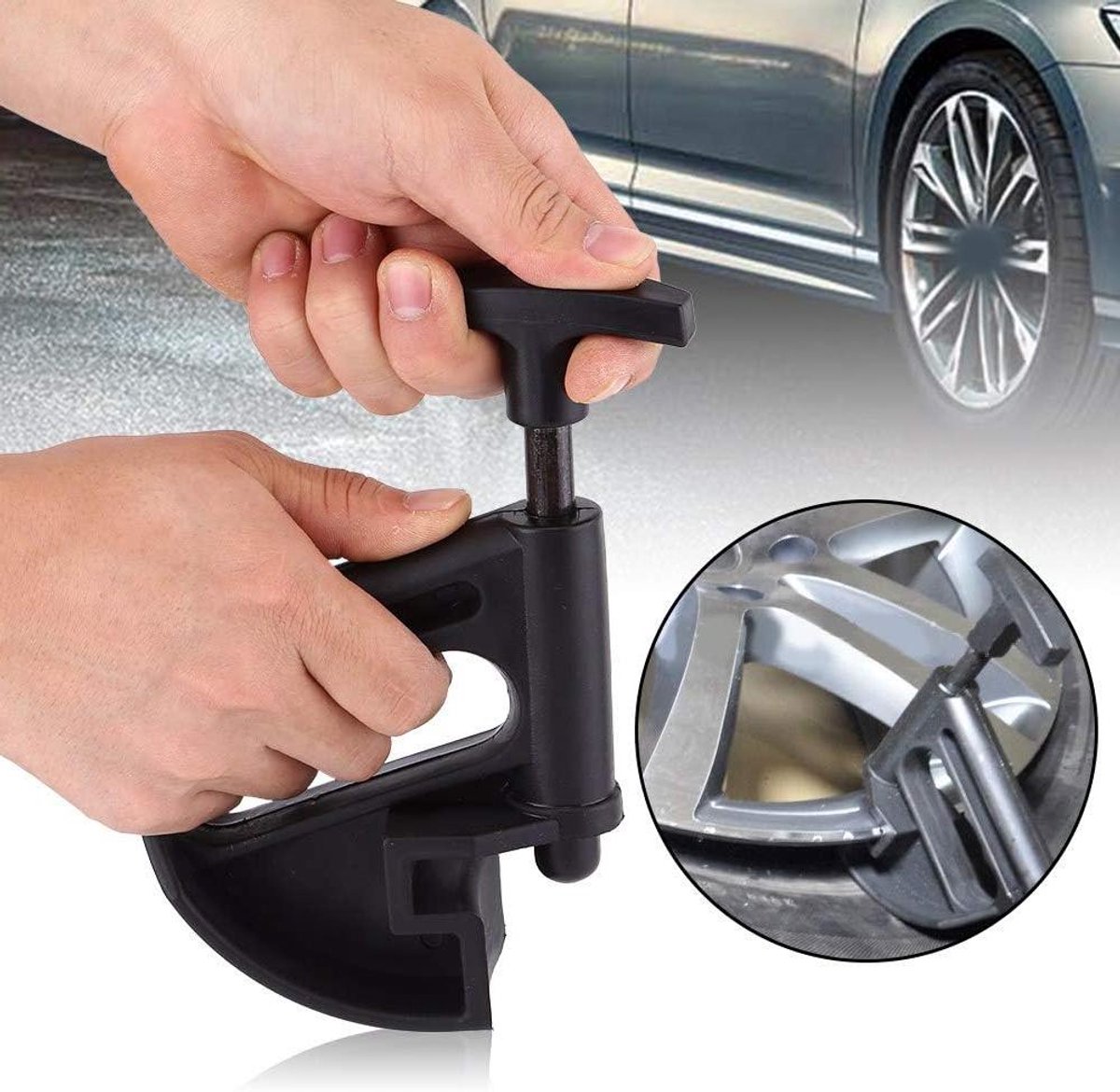 Bandenwisselaarklem - Hielklem Drop Center Tool - Banden Wisselen - Beschermt Velg en Band - Universeel - Zwart