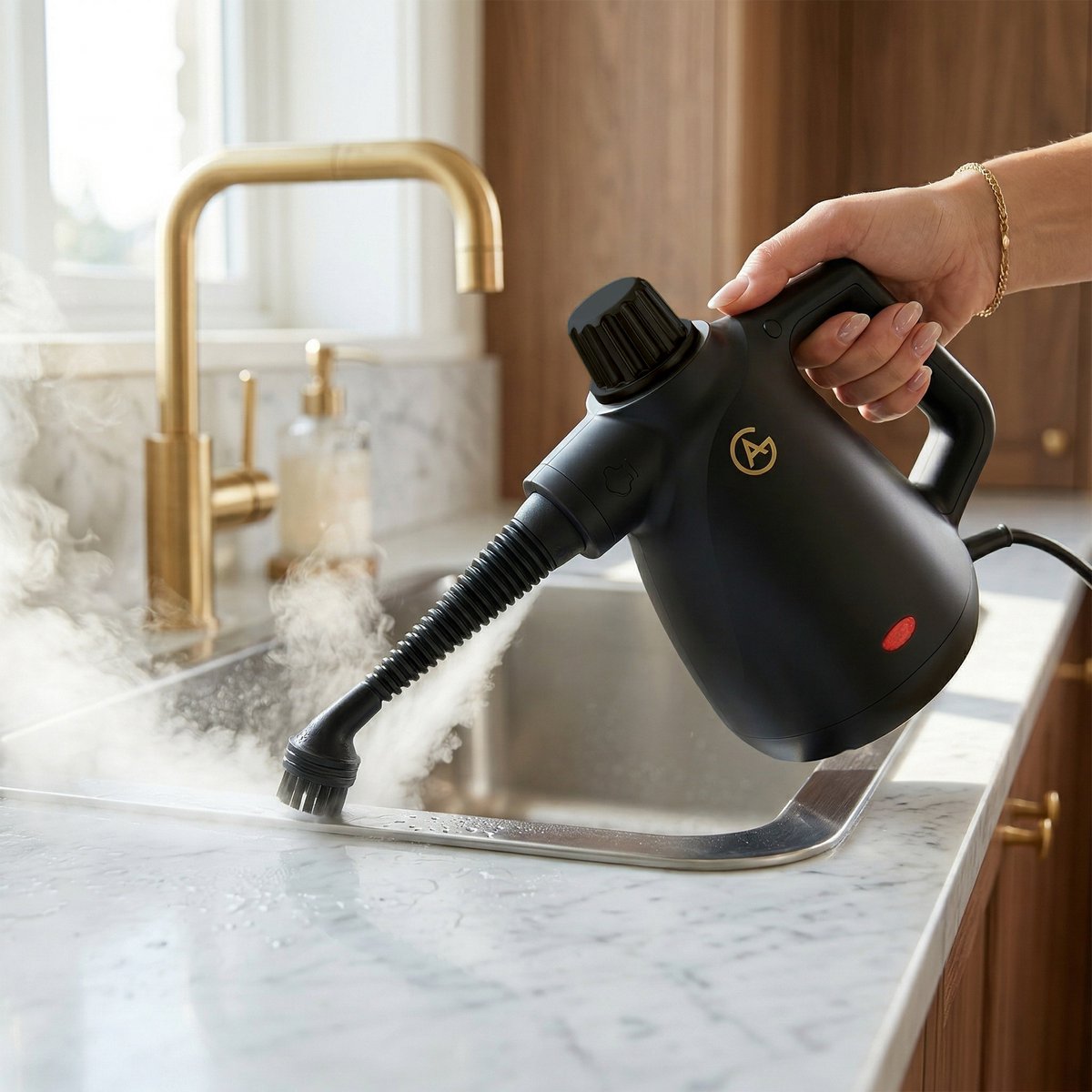 AG Handstoomreiniger – 12-in-1 Stoomreiniger – Handstomer – Compact & Krachtig – Dieptereiniging voor Badkamer, Tegels, Ramen & Textiel – 3.2 Bar – 30s Opwarmtijd – Inclusief Accessoires – 450ml – Black Edition thumbnail 3