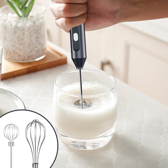 Handmixer Draadloos - Keukenmixer Klopper - Snel Beslag Maken - 3 Snelheden Instelbaar - 18cm Hoog - Wit van Merkloos — afbeelding 5