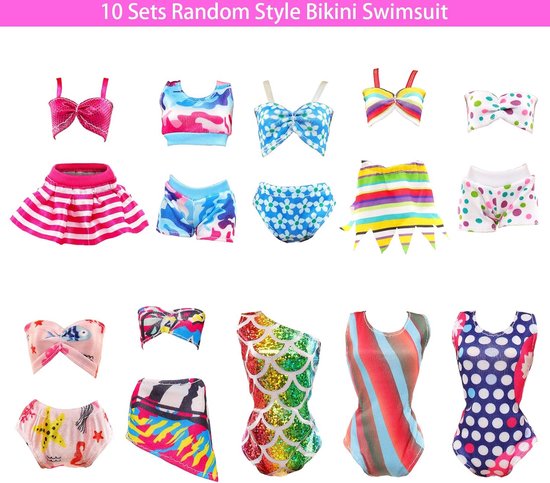 Poppenkleding Set - Accessoires voor Poppen - Zomerse Spelletjes - 31 Delige Collectie - 28-30 cm Poppen - Feestelijk Kleurenpalet — afbeelding 5