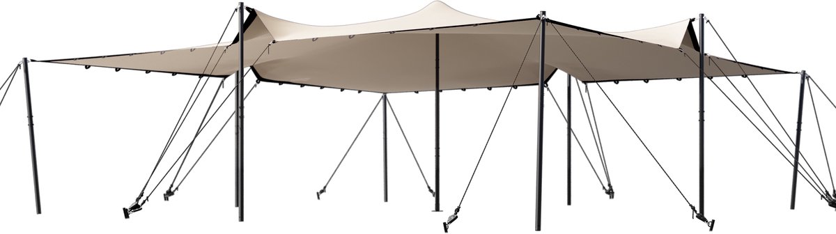 TOOLPORT Professional Stretchtent 7,5x7,5 m met aluminium frame waterdicht voor evenementen en outdoor gebruik