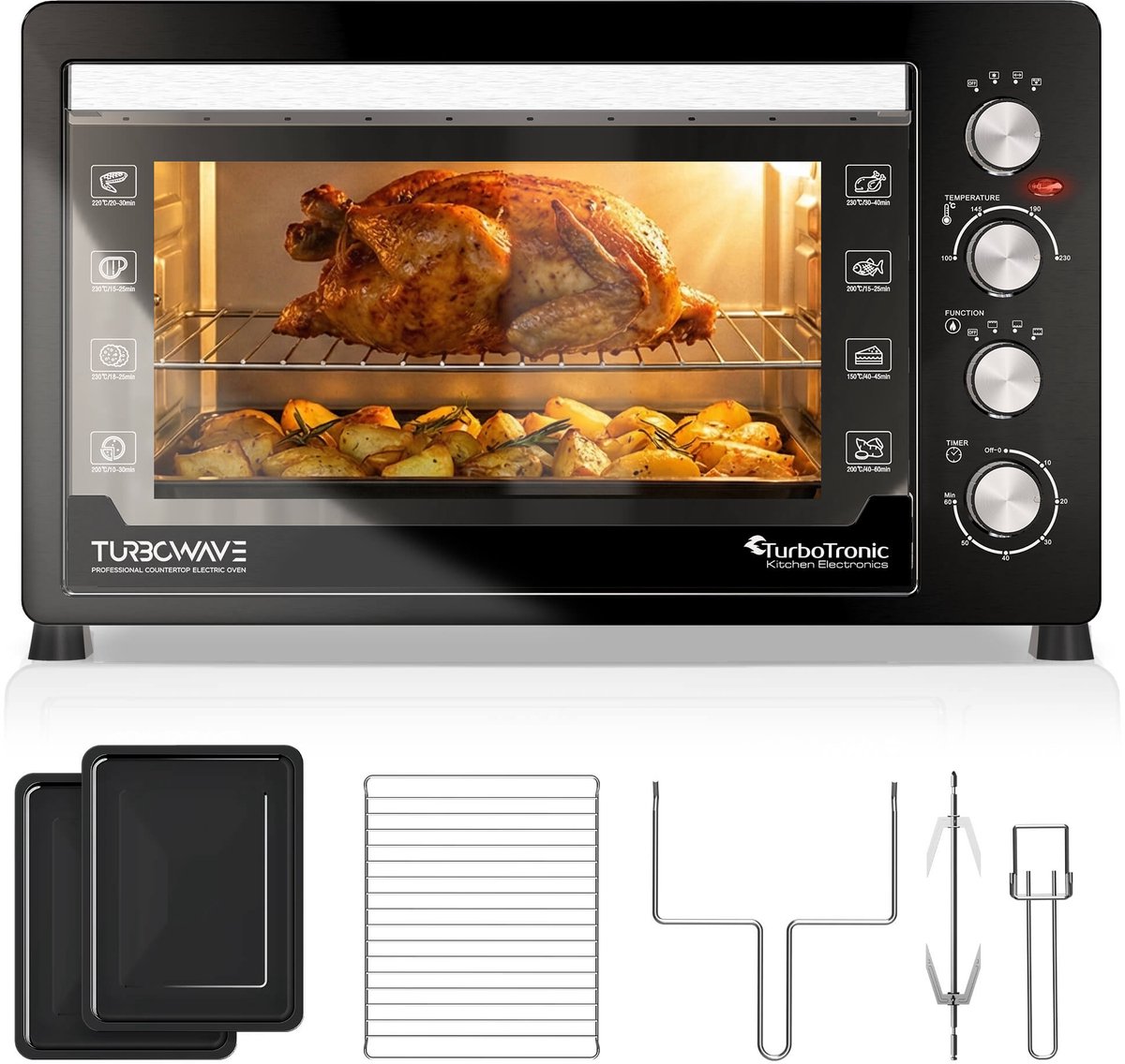 Tubrotronic EVS60 - Vrijstaande oven - Mini Oven - 60 liter