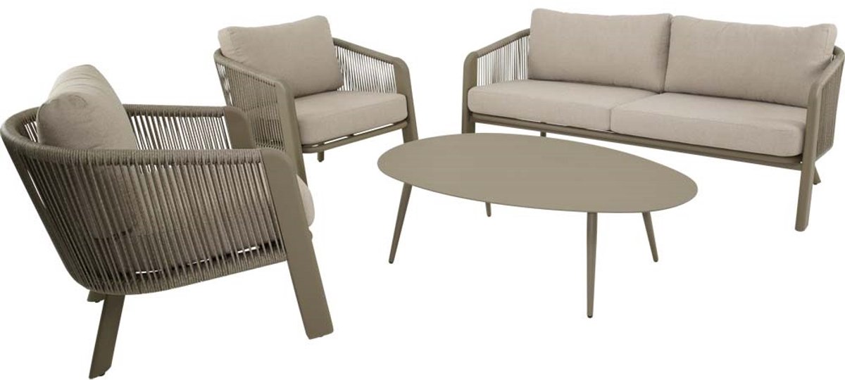 Lesli Living Canapé lounge Tanoa - Taupe - 174x78x69cm