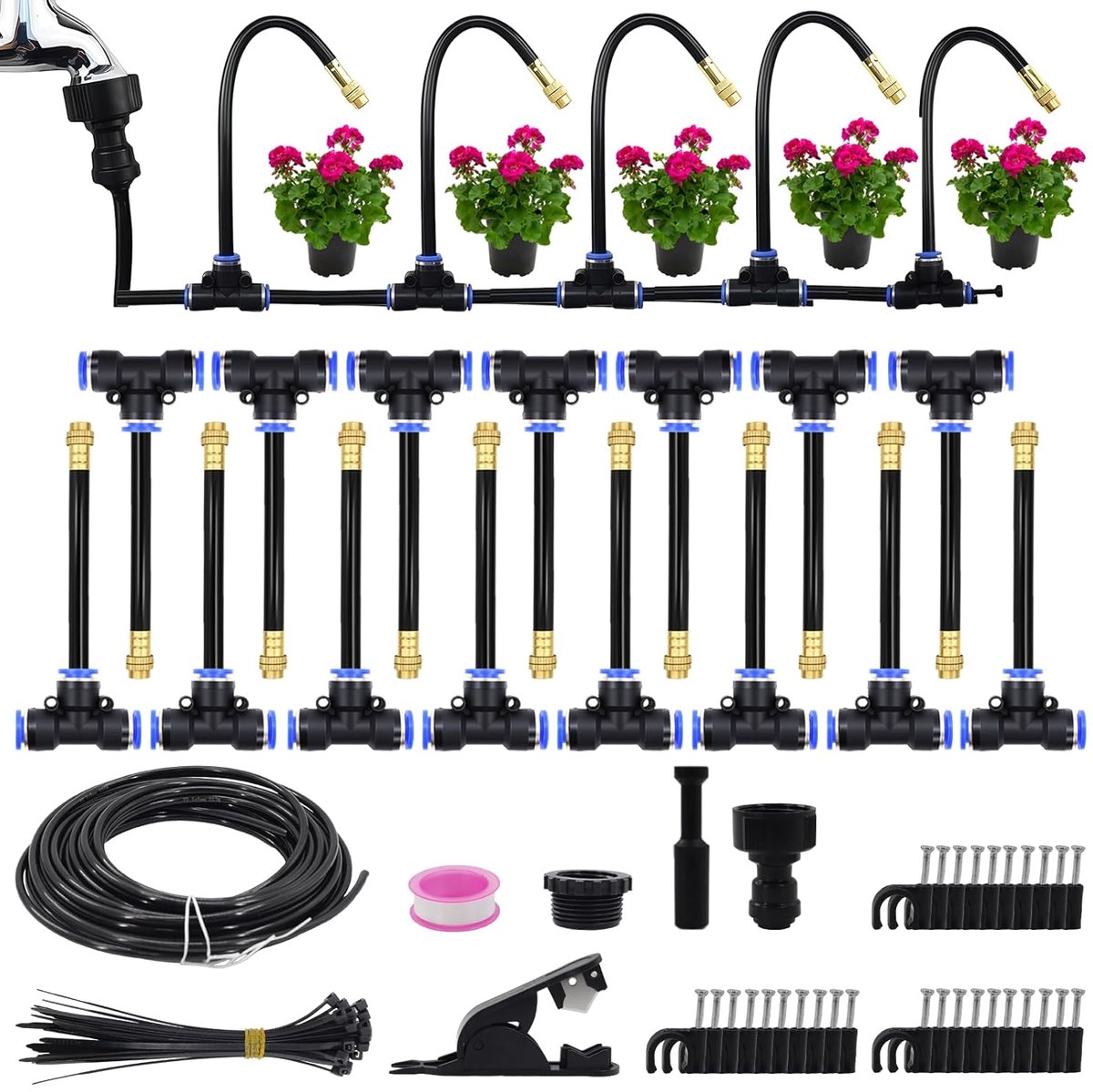 Bewateringssysteem Set - Automatische Irrigatie - Planten Verzorgen - 360 Graden Sproeiers - 15 Meter Slang