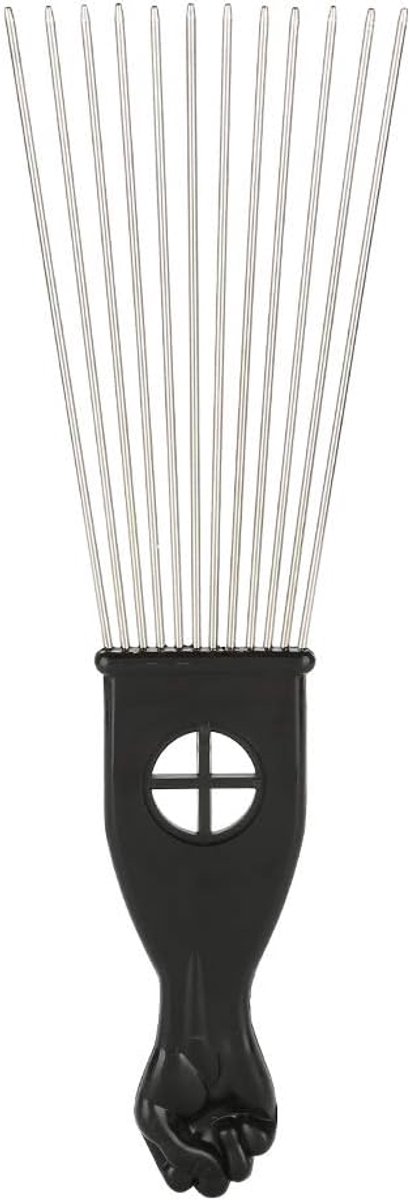 Haarstyling Kam - Vorkkam Oliekam - Professioneel Kappen - Antiroest Stalen Tanden - 23 x 7 cm - Zwart