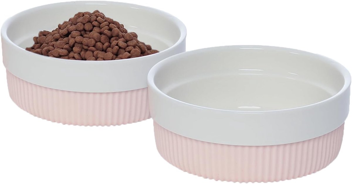 Keramische Hondenkommen Set - Voerbak Waterbak - Huisdieren Voeden - Antislip Siliconen Basis - 22.9 x 22.9 x 15.2 cm
