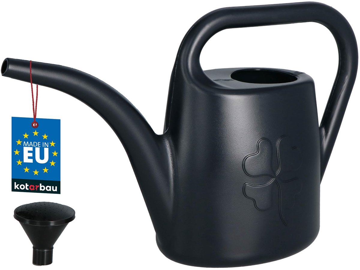 KOTARBAU® Gieter, Kunststof, 1.8 L, Antraciet, Plantengieter, Afneembare Broes, Voor Binnen En Buiten, Bloemengieter, Gieter voor Binnen, Ergonomisch Ontwerp