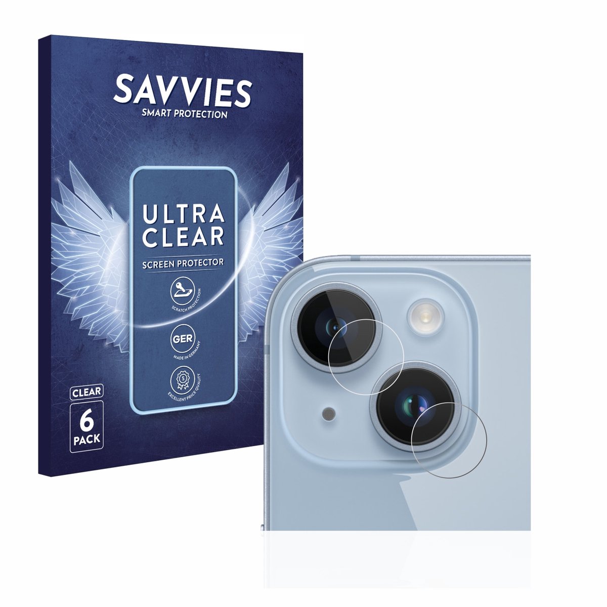 Savvies - Screenprotector Voor Apple IPhone 14 (Alleen Camera Lens) - Folie Beschermfolie Transparant 6 Stuks