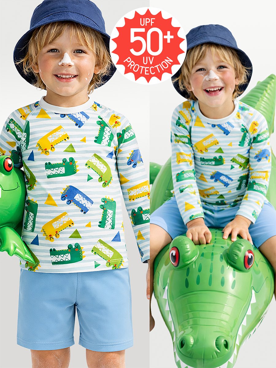 Denokids CFF-26Y1-117 Green Boys Sunsafe Top UV Protection-Crocodile Printed 98