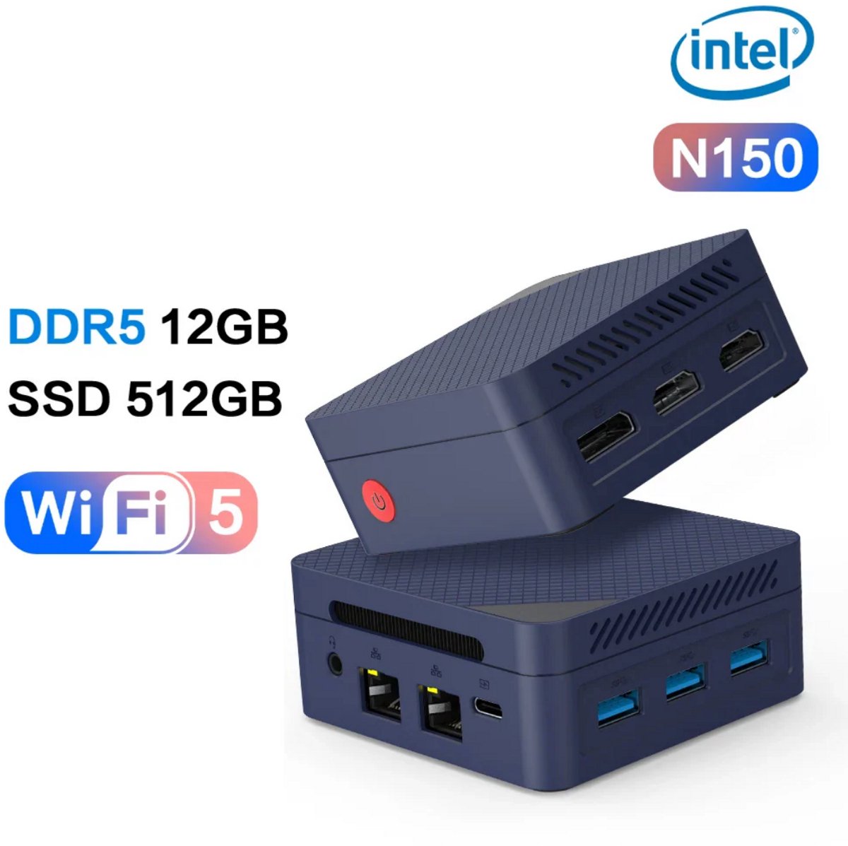 MLLSE G2 Pro Mini PC Intel N150 – 12GB RAM – 512GB SSD – Windows 11 Pro – 4K UHD – WiFi5 – HDMI – Compact & Stil