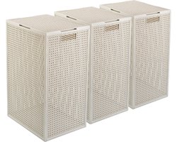 Curver Kaya Wasmand met deksel - 60L - 3 stuks - 38x29x58,5 cm - Wit