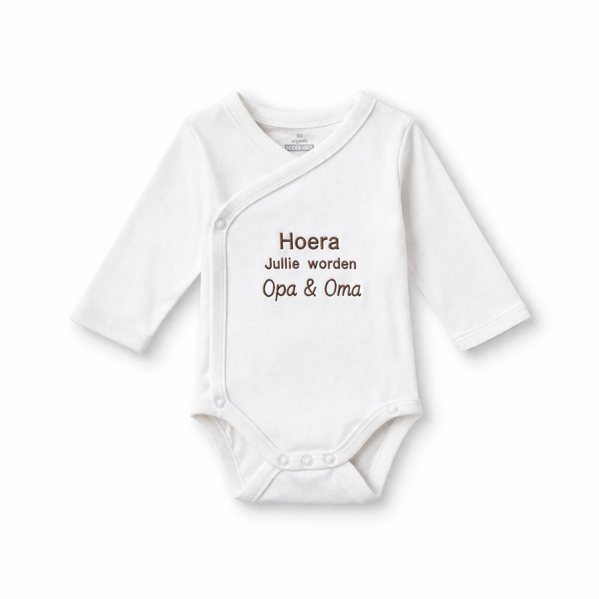 Romper zwangerschapsaankondiging – Hoera jullie worden opa en oma – Baby romper aankondiging zwangerschap – Cadeau voor opa en oma – Unisex babykleding - omslagromper - 100% katoen - baby aankondiging - originele zwangerschaps reveal