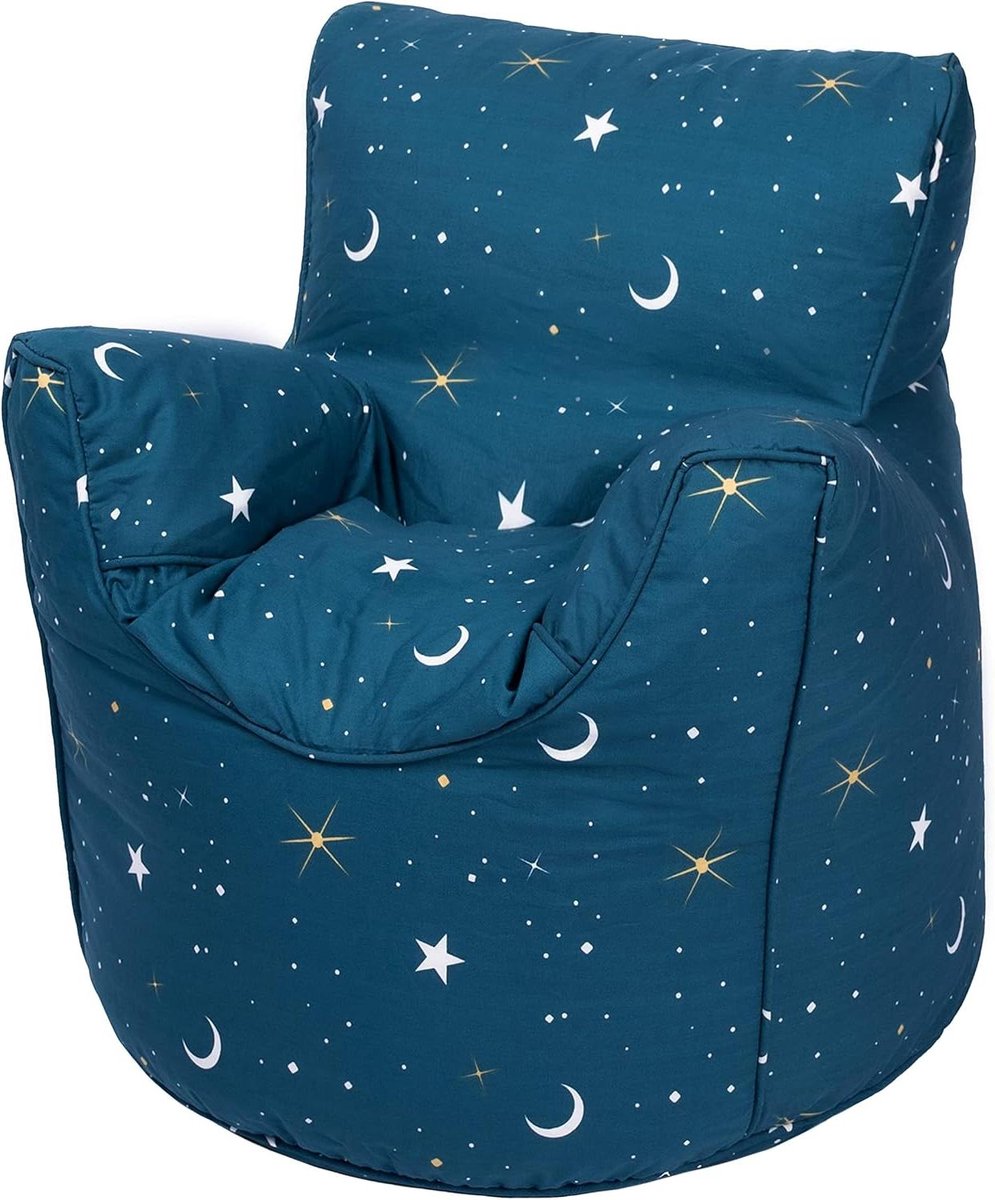 Ready Steady Bed Kinderstoel voor peuters, comfortabele kindermeubels, zachte, kindveilige zitting, speelkamerbank, ergonomisch gevormde zitzakstoel (maanlicht)