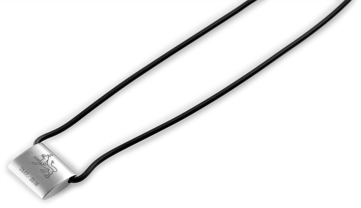 AKZENT Accent unisex ketting met hanger Sinem rubberen ketting, dierenriemhanger, lengte: 60+5 cm /