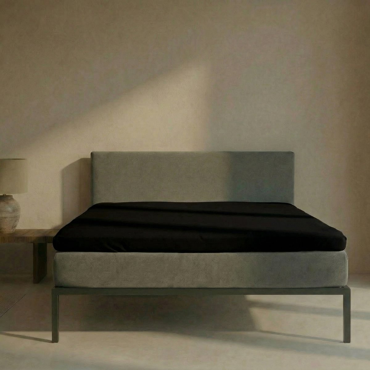 Senza Donna 180 GSM Topper hoeslaken Zwart - 160x220+20 cm