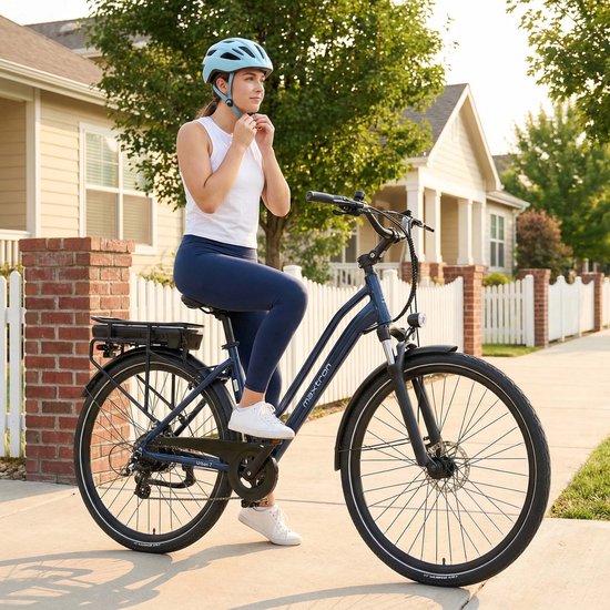Maxtron Urban7 Elektrische Fiets - 700C×50C Banden - 36V 12.8Ah Accu - Actieradius tot 70 km - Mechanische Schijfremmen - Stadsfiets - Max. Belastbaar 120 kg - Blauw van Maxtron — afbeelding 5