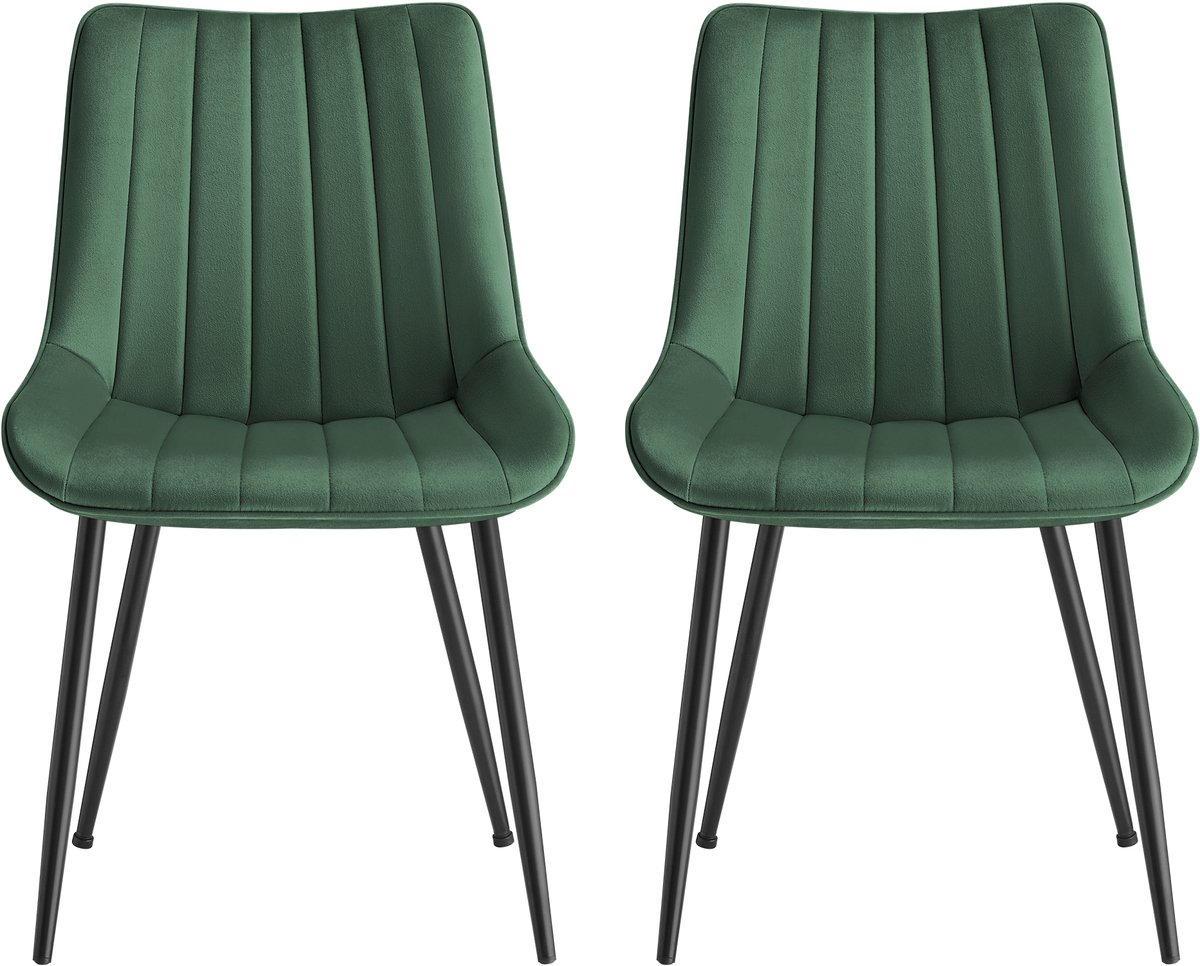 SONGMICS - Eetkamerstoelen - Stalen Poten - Ergonomische Rugleuning