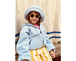 Ducksday - Omkeerbare jas - Baby - Jongen - Meisje - Waterdicht - Sherpa fleece - Winddicht - Bomberjacket - Jeans blauw - Lichtblauw teddy - Unisex - valt klein