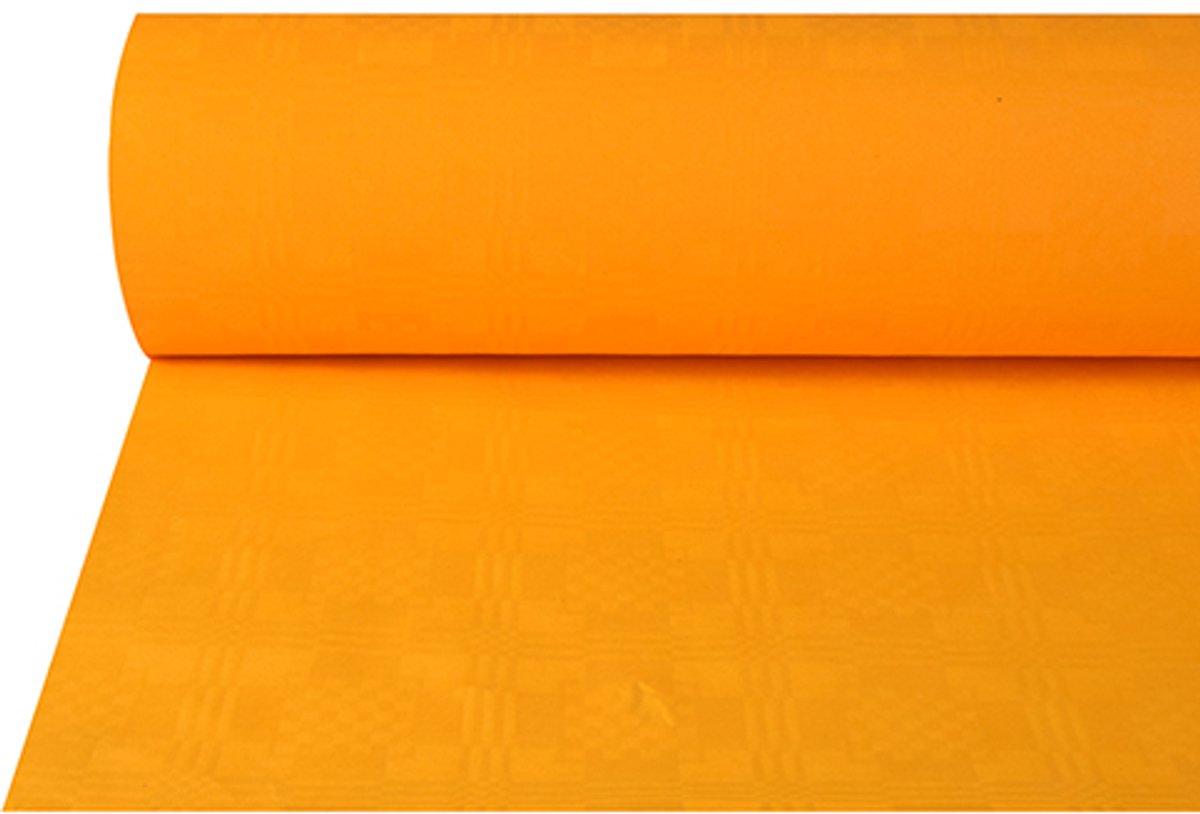 4x Tafelkleed papier met damastprint 50 m x 1 m oranje