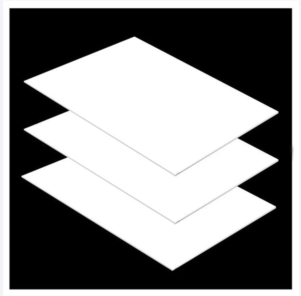 Kunststof Platen - DIY Materiaal - Ambachtelijke Projecten - Hoge Slagvastheid - 200x250mm 3 Stuks - Wit