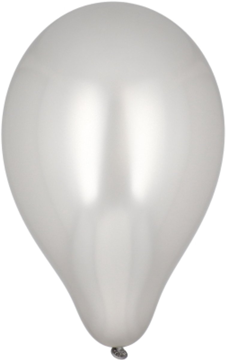 5x 100 Ballonnen Ø 25 cm zilver