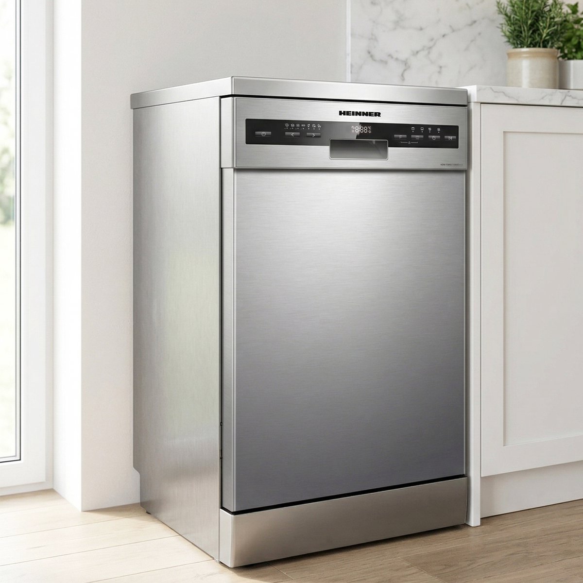 Heinner HDW-FSM45710AXD+++ Slim Vaatwasser 45 cm - Vrijstaand - 10 Couverts - 49 dB Stil - 7 Wasprogramma’s - Extra Droog & Dual Zone - AquaStop - RVS - 5 Jaar Garantie — afbeelding 6