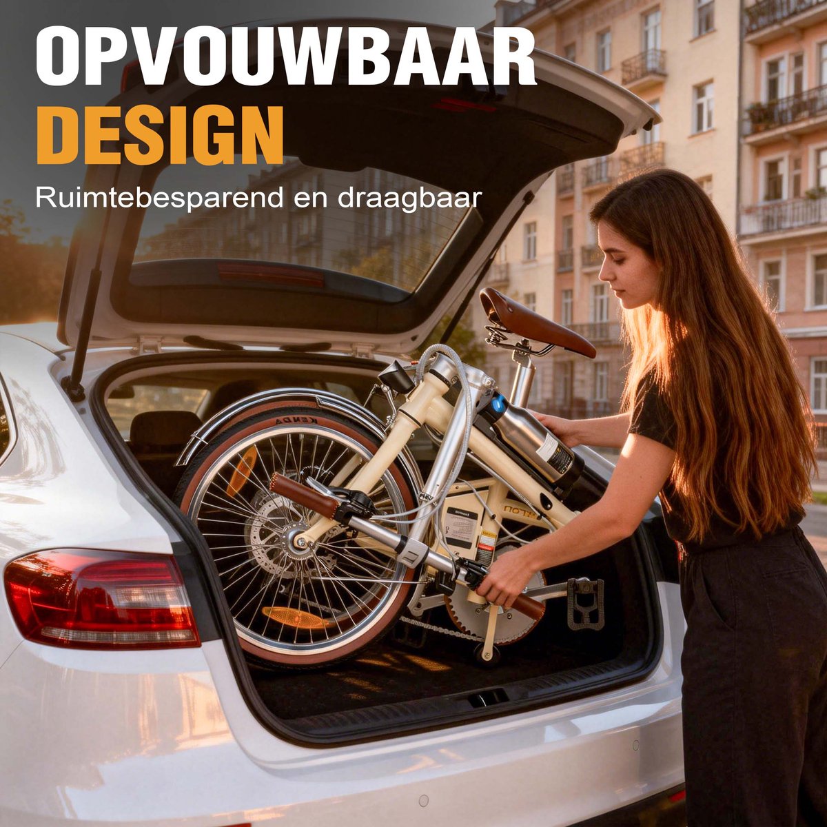 Maxtron Smart20 Elektrische Fiets – 20 Inch Opvouwbare E-bike – 36V 5.2Ah Accu – Actieradius tot 40 km – Shimano 7 Versnellingen – Schijfremmen – Stadsfiets –Inclusief gratis cijferslot– Beige thumbnail 7