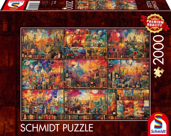 Schmidt - Legpuzzel - Heerlijke tijd, op reis met boeken en wijn - 2000 stukjes - Volwassenen - vanaf 14 jaar