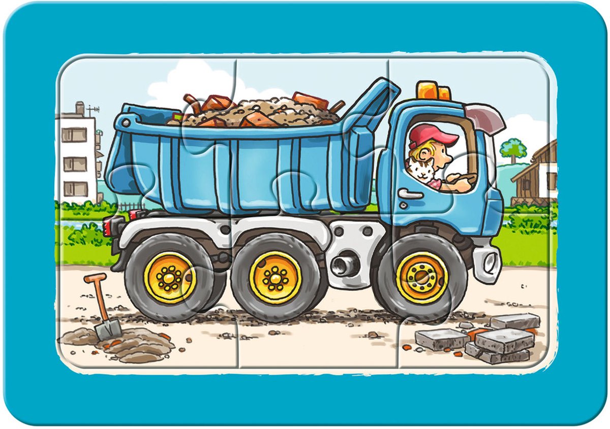 Ravensburger Graafmachine, tractor en kiepauto- My First puzzels -3x6 stukjes - kinderpuzzel — afbeelding 3