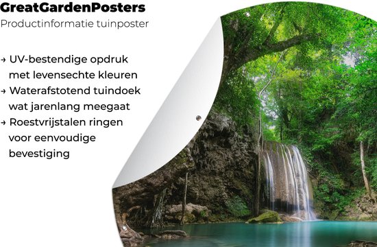 Garden Circle Erawan Waterfall à Kanchanaburi, Thaïlande. - 90x90 cm - Affiche de jardin