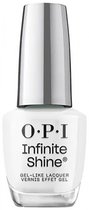 Flesje O.P.I. Infinite Shine nagellak met zilveren dop, kleur Alpine Snow.